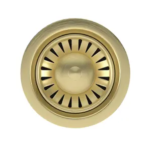 Liquida SW1BR Brushed Brass Kitchen Sink Basket Strainer Waste