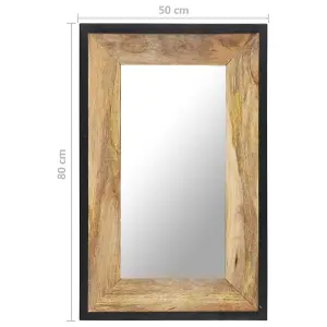 Berkfield Mirror 80x50 cm Solid Mango Wood