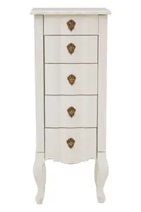 Loire 5 Drawer Small Chest White, Delivered Fully Assmbled