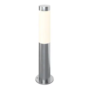 GoodHome callisto Contemporary Stainless steel Mains-powered 1 lamp Integrated LED Outdoor Post light (H)480mm