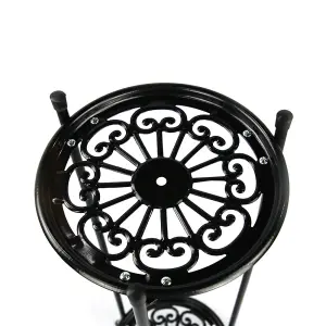 2-Tier Black Vintage Design Metal Plant Stand Vertical Display Rackwith Delicate Trays 50cm (H)