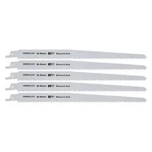 Reciprocating Saw Blade Wood & Nail 230mm Length 6tpi Bi Metal Pack of 5 by Ufixt