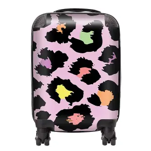 Pink Leopard Print Suitcase - Small