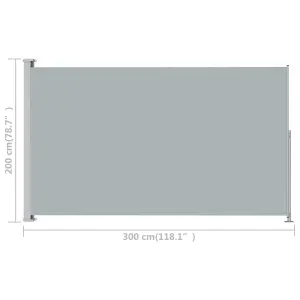 Berkfield Patio Retractable Side Awning 200x300 cm Grey