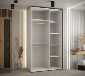 Sleek White Sapporo Sliding Door Wardrobe for Modern Storage Needs  (H)2050mm (W)1300mm (D)600mm