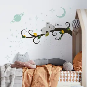 Walplus Combo Kids - Sleepy Koala With Glowing Sky Wall Sticker PVC