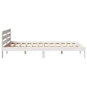 Berkfield Bed Frame without Mattress White 120x190 cm Small Double Solid Wood Pine