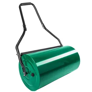 Garden Roller - for lawn levelling, 60 cm wide, 31 cm diameter, padded handle - green