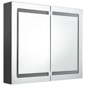 Berkfield LED Bathroom Mirror Cabinet Grey 80x12x68 cm