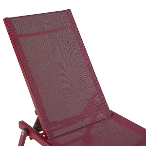 Sun Lounger Metal Burgundy PORTOFINO