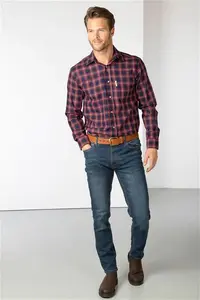 Rydale Men's Country Checked Shirt - Wetwang - Navy/Red M