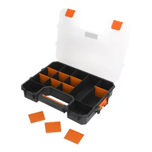 Magnusson Orange & transparent Compartment organiser case with 17 compartments