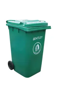 Charles Bentley 240 Litre Green Wheelie Bin - Weatherproof and durable