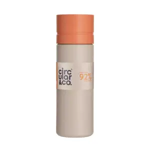 Circular Water Bottle 600ml Chalk & Orange