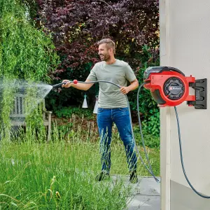 Einhell Power X-Change Cordless Hose Reel With 30m Hose - Automatic Rewind And Wall Mount - GE-HR 18/30 Li-Solo - Body Only