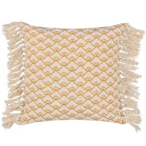 Yard Saku Blossom Fringed Feather Filled Cushion