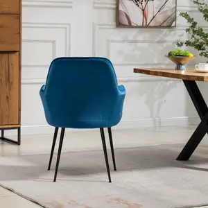 Carrara Velvet Dining Chairs - Set of 2 - Blue