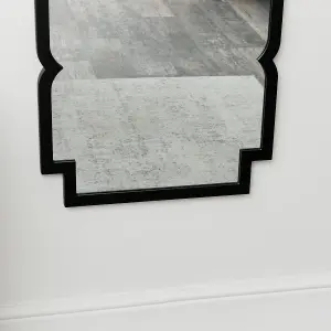 Melody Maison Tall Black Framed Art Deco Wall Mirror 50cm x 150cm