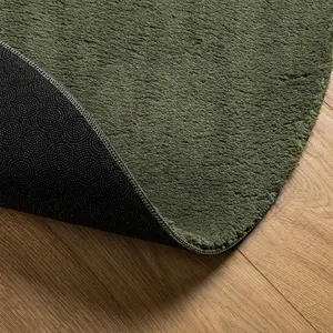 Rug HUARTE Short Pile Soft and Washable Forest Green 80 cm