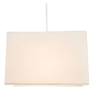 Contemporary and Stylish Soft Cream Linen Fabric Rectangular Lamp Shade