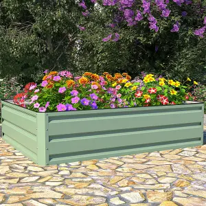 Metal Raised Garden Grow Bed Kit Planter for Vegetables, Plants, Flowers & Herbs, Trough Grow Box (L120xW90cmxH30cm)