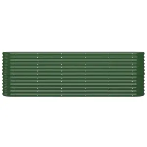 Berkfield Garden Planter Powder-coated Steel 224x40x68 cm Green