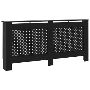 Berkfield Radiator Cover Black 172x19x81 cm MDF