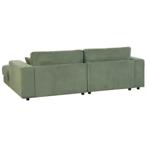 Corner Sofa LOFOTEN Green Fabric 3 Seater Left Hand