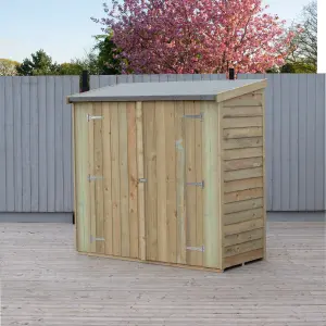 Shire 6x3 Overlap Pressure Treated Pent Shed with Double Doors