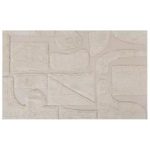 Cotton Area Rug 140 x 200 cm Beige DIYADIN