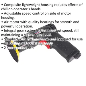 75mm Lightweight Mini Air Polisher with Adjustable Speed for Professional Use