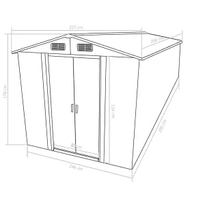 vidaXL Garden Shed 257x298x178 cm Metal Anthracite