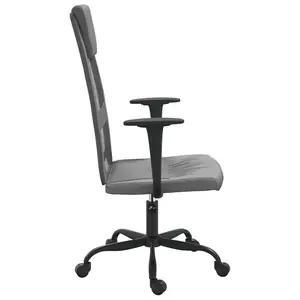 Berkfield Office Chair Grey Mesh Fabric and Faux Leather