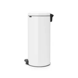 Brabantia NewIcon Standard White Metal Pedal Bin - 30L Freestanding