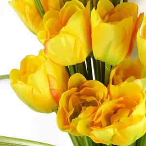 Pack of 6 x 80cm Artificial Tulip Yellow Stem