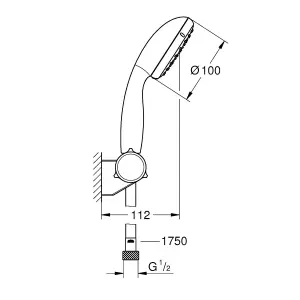 Grohe 27354 Euphoria Shower Head Handset with Hose and Bracket