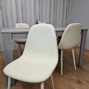 Dining Table With 4 Cream Stitched Chairs Kitchen Dining Table for 4 Dining Room Dining Set