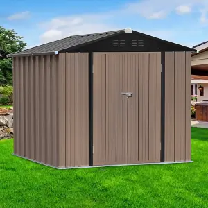 8 x 6 ft Garden Metal Furniture Storage Tool Shed with Lockable Door