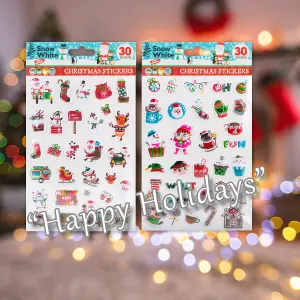 Christmas Stickers Themed 1x Varied Design 24.9x14.6x0.1cm Christmas Themed