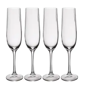 Mikasa Treviso Crystal Champagne Flute Glasses, Set of 4, 190ml