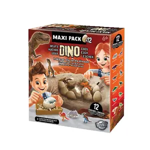 Dino Egg Maxi Pack of 12 Dinosaur Archeology Excavator Childrens Playset Age 6+