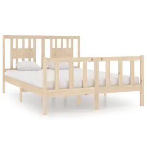 Berkfield Bed Frame Solid Wood 135x190 cm 4FT6 Double