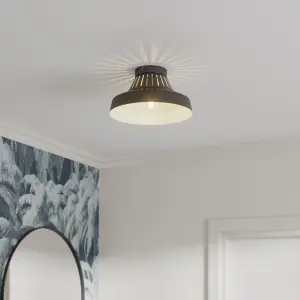 GoodHome Modern Matt Metal Black Ceiling light