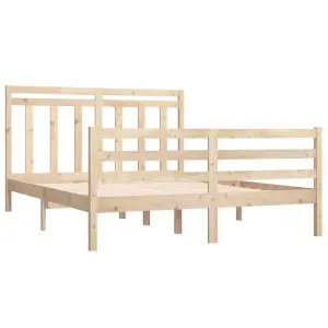 Berkfield Bed Frame Solid Wood 135x190 cm 4FT6 Double