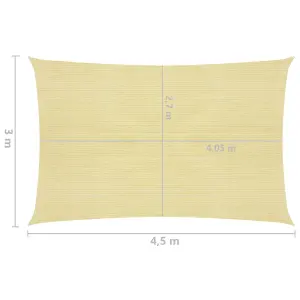 Berkfield Sunshade Sail 160 g/m2 Beige 3x4.5 m HDPE