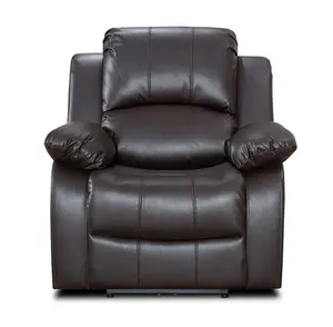 Electric Recliner Chair in Faux Leather Brown