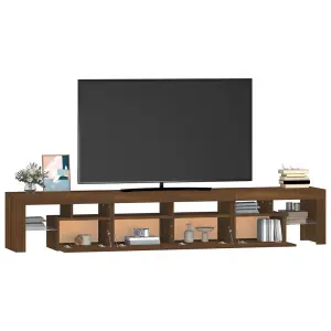 Berkfield TV Cabinet with LED Lights Brown Oak 230x36.5x40 cm