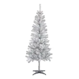 6ft Orelle Iridescent Multicolour Silver effect Wrapped Full Artificial Christmas tree