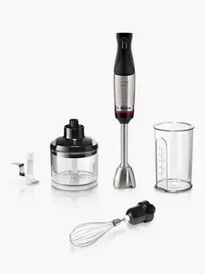 Bosch Series 6 Ergomaster Pressure Controlled 3-In-1 Hand Blender With Ice Crusher & Chopper, Black