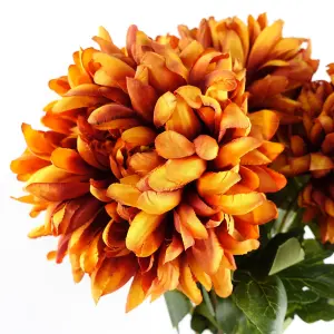 Pack of 6 x 75cm Extra Large Reflex Chrysanthemum - Orange